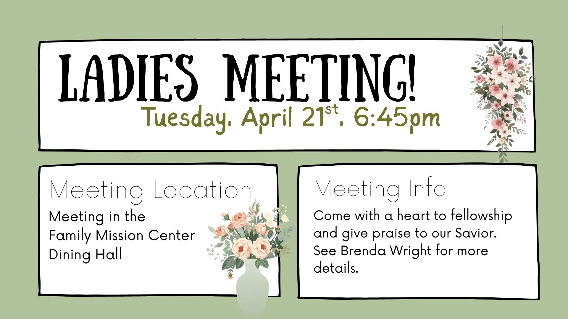 Ladies Meeting 4.21.26