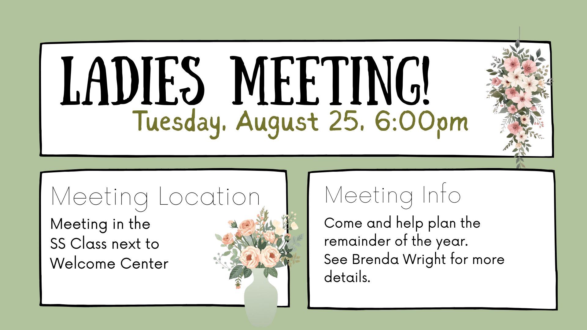Ladies Meeting 8.25.26