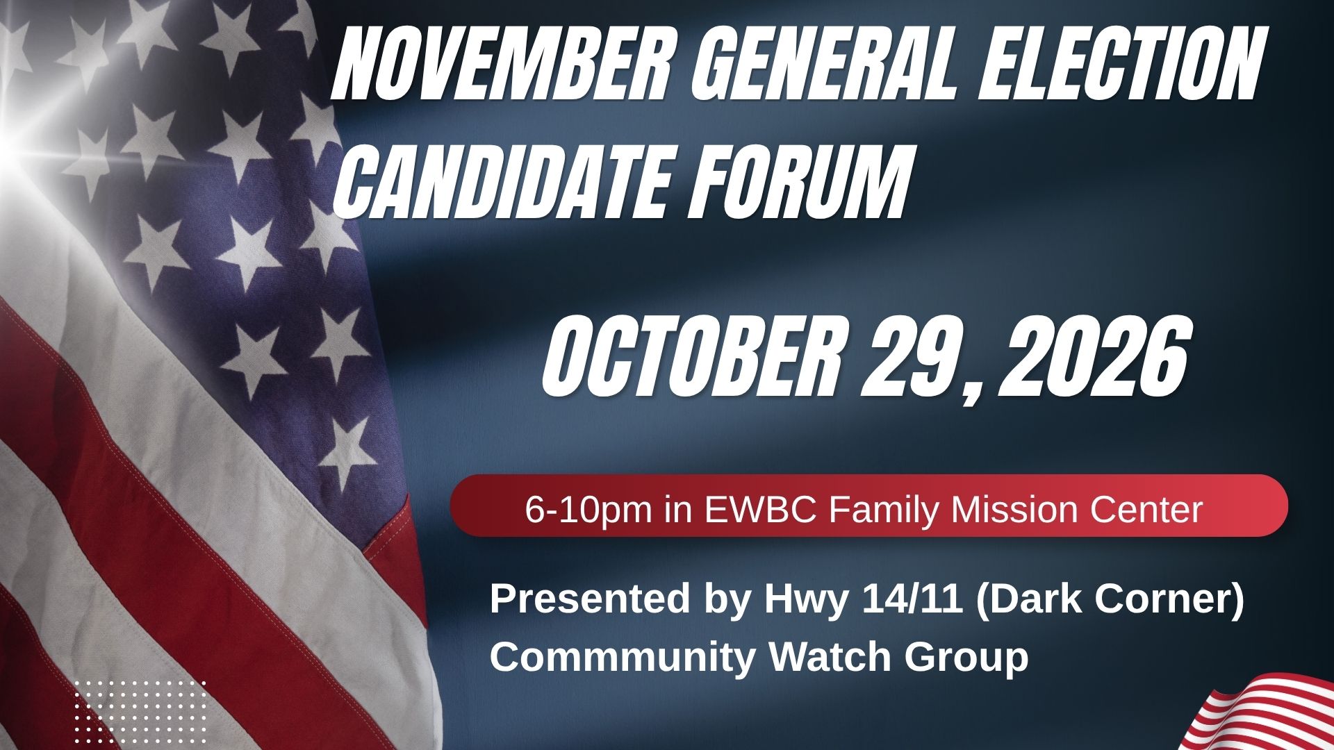 November General Election Candidate Forum